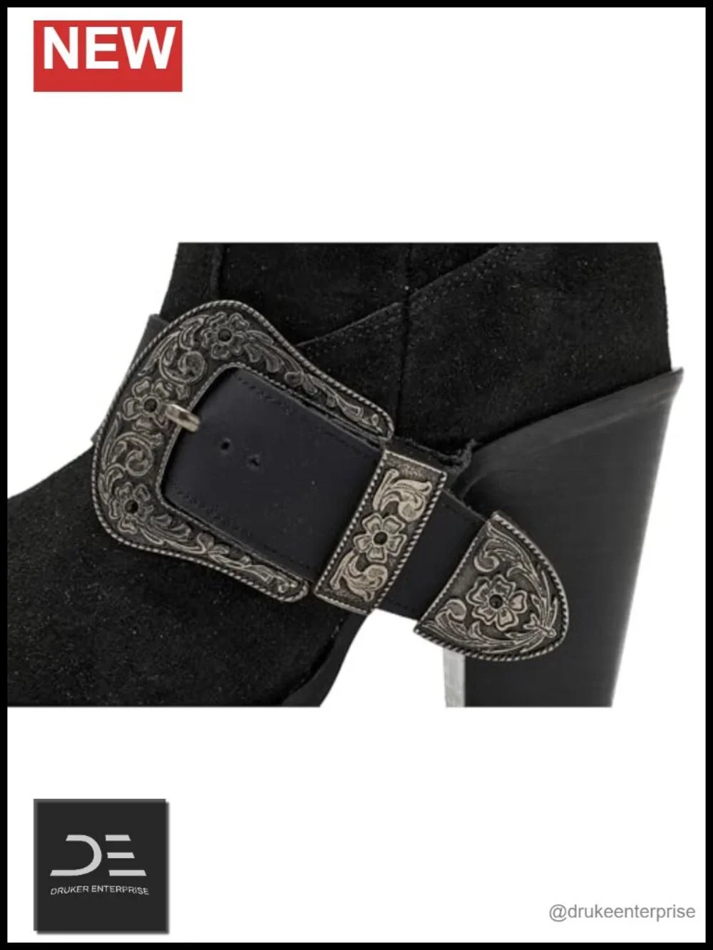 Suede Leather Knee High Boots, Block Heel, Zip Closure